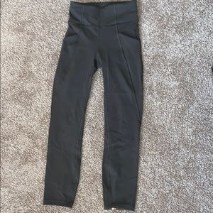 Dark Olive Lululemon Time to Sweat Crop